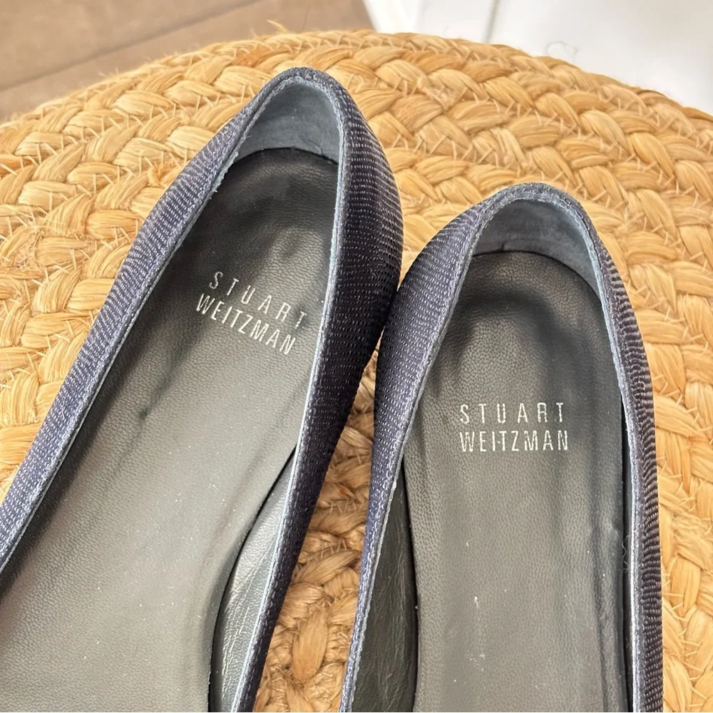 Stuart Weitzman Navy Black Pointed Toe Flats Size 6